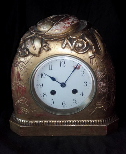 Art déco pendule - , bois