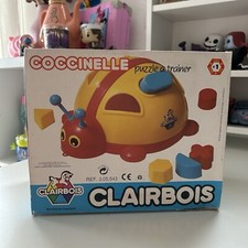 Boîte à formes coccinelle clairbois vintage jouet NEUF made in france