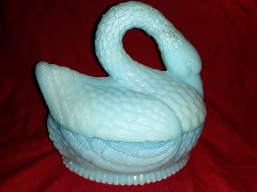 Bonbonniere opaline bleue - bonbonniere, en