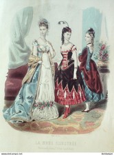 Gravure Mode illustree 1875 #