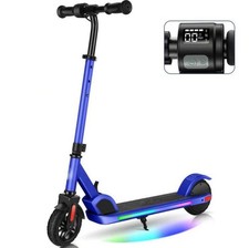 Trottinette Électrique Bleu Pliable Pour Enfants Moteur 150W Écran LED