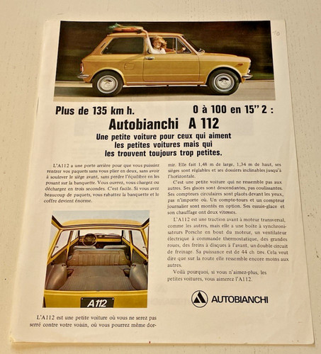 Feuillet vente autobianchi - vente,