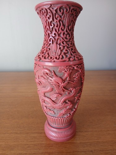 Vase chinois laque cinabre - chinois,