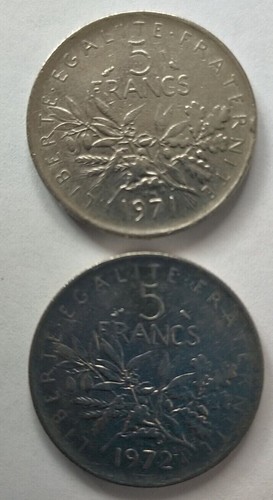 Pièces francs 1971 1972 - pièces, et