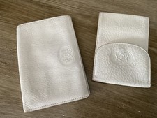 portefeuille avec porte chequier Didier Lamarthe cuir blanc très bon état 