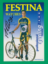 CYCLISME carte cycliste MICHAEL KLINGER  équipe FESTINA Watches 2000 Signée