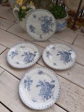 4 Assiettes plates Sarreguemines Flore