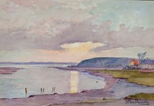 Aquarelle École française post-impressionniste La Manche Victor Delaunay 1886-?