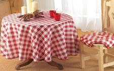 Nappe ronde 1m80  vichy rouge