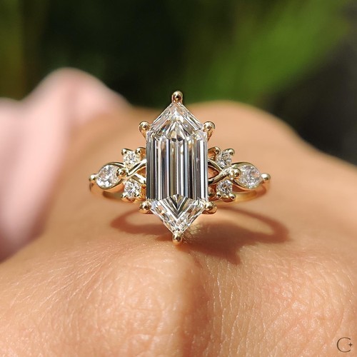 Bague fiançailles hexagone - de,
