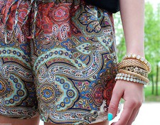 Zara Paisley Imprimé Shorts