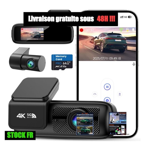 Dashcam voiture 1080p - voiture, 4k+1080p