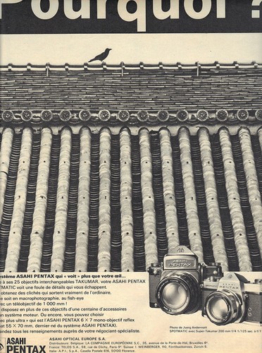 Publicite 1971 pentax asahi - ,