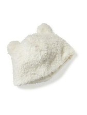 OLD NAVY Sherpa Faux Shearling Baby Beanie Ears- white, black- 0-6M, 6-12M- NWT