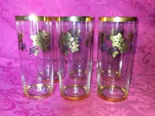 6 verres à orangeade cristallerie de Monaco décor grappes de raisin