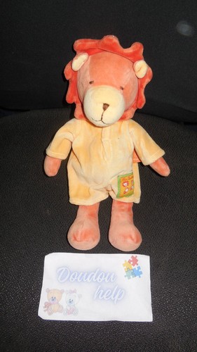 Doudou peluche lion salopette - lion,