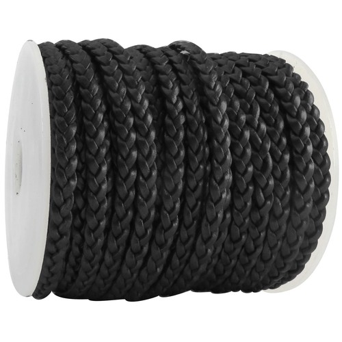 Corde cuir plate tressée - corde,