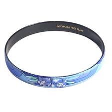 BRACELET MICHAELA FREY EMAILLE  Fleurs Bleues EN TRES BON ETAT Belle QUALITE