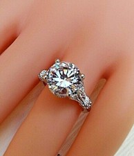 BAGUE sertie SAPHIR BLANC CZ en  T.59,5 / 9 ou 54 / 7 GOLDFILLED OR BLANC BA91