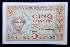 Madagascar 5 Francs 1926