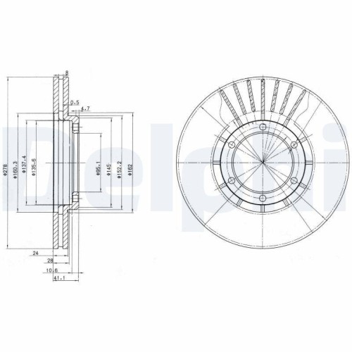 Disque frein delphi - disque, de