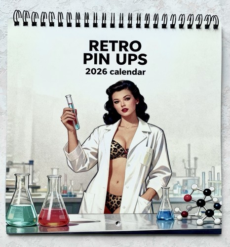 Calendrier 2026 rétro pin - calendrier,