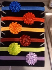 Bandeau bébé  élastique fleur lot de 6