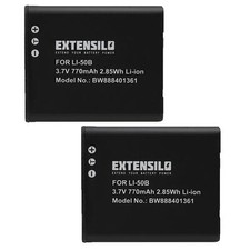 2 Batteries pour Olympus mju Tough 6020 6010 8010 8000 6000 770mAh 3,7V