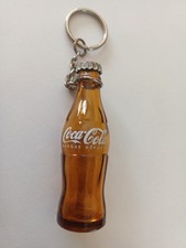 Porte clé vintage bouteille verre capsule métallique COCA COLA (hauteur 6,6 cm)
