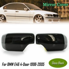 Paire Cache Coque de Retroviseur Noir Brillant Pour BMW E46 4Dr 1998-2005 MS