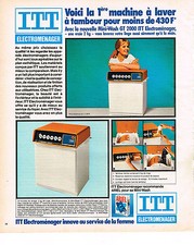 PUBLICITE  1976   ITT   machine à laver mini-wash