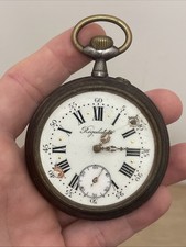 MA COLLECTION Montre RÉGULATEUR Gousset mécanique mouvement chronographe émaillé