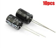 10Pcs 105C 8MM*12MM 330Uf 25V