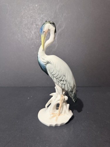 Grand héron porcelaine - -,