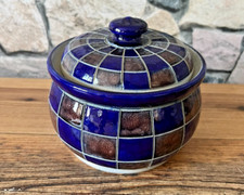 Jolie Bonbonnière vintage en grès émaillé BETSCHDORF Alsace – Faïence artisanale