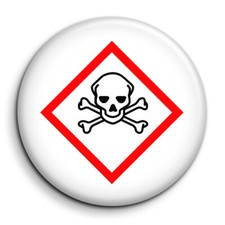 Symbole danger poison Badge 38mm Button Pin 
