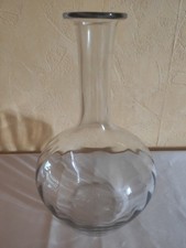 Carafe Ancienne en verre Côtelé 23 cm de Hauteur  TBE