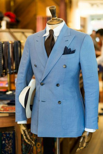 Hommes bleu ciel costumes - bleu,