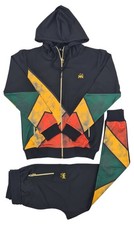Time Is Money Homme Noir Slim Fit Rasta Lion Sweat Survêtement – Reggae Jamaica