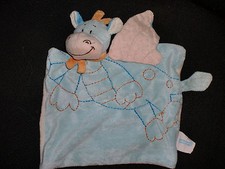 doudou plat dragon bleu aile