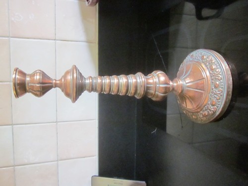 Ancien bougeoir cuivre martele - ancien,