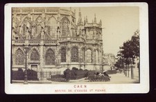 XIXé. PHOTO CDV .  Caen . Abside de l'église St-Pierre