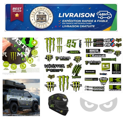 Autocollants moto monster - moto,