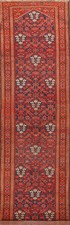 Pre-1900 Antique Fait à la Main Traditionnel Tapis 0.9x5.2m Rouges Légumes Dye
