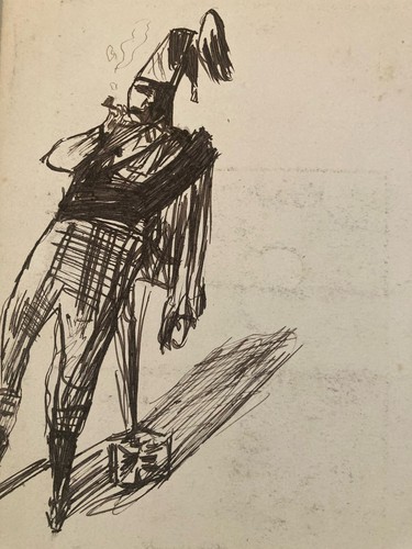 Dessin encre portrait homme - dessin,