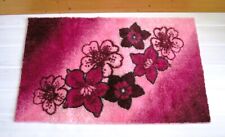 Grand tapis de bain vintage 98 cm x 60 cm motif floral avec fil métallique doré