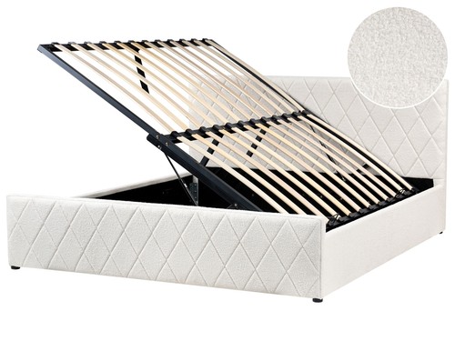 Lit ottoman bouclé 180 - lit, x