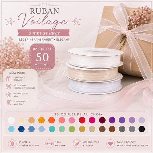 Ruban organza m - 50, –