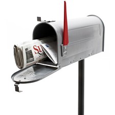 US Mailbox Boite aux lettres Design américain Gris argenté Pied de support