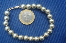B35 Petit Bracelet Gourmette Maille Boule Argent Massif 925 Etat neuf Bijou 2